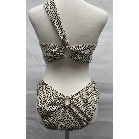 Kendall + Kylie One shoulder Top, Bottom Animal Dot Print Bikini Sz. XL Mob Wife - Picture 6 of 12